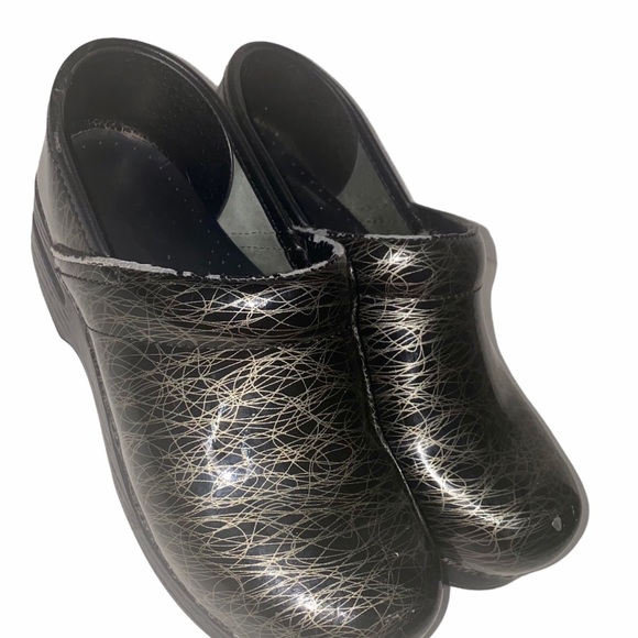 Dansko Professional Patent Leather Scribble Clogs - Picture 12 of 16